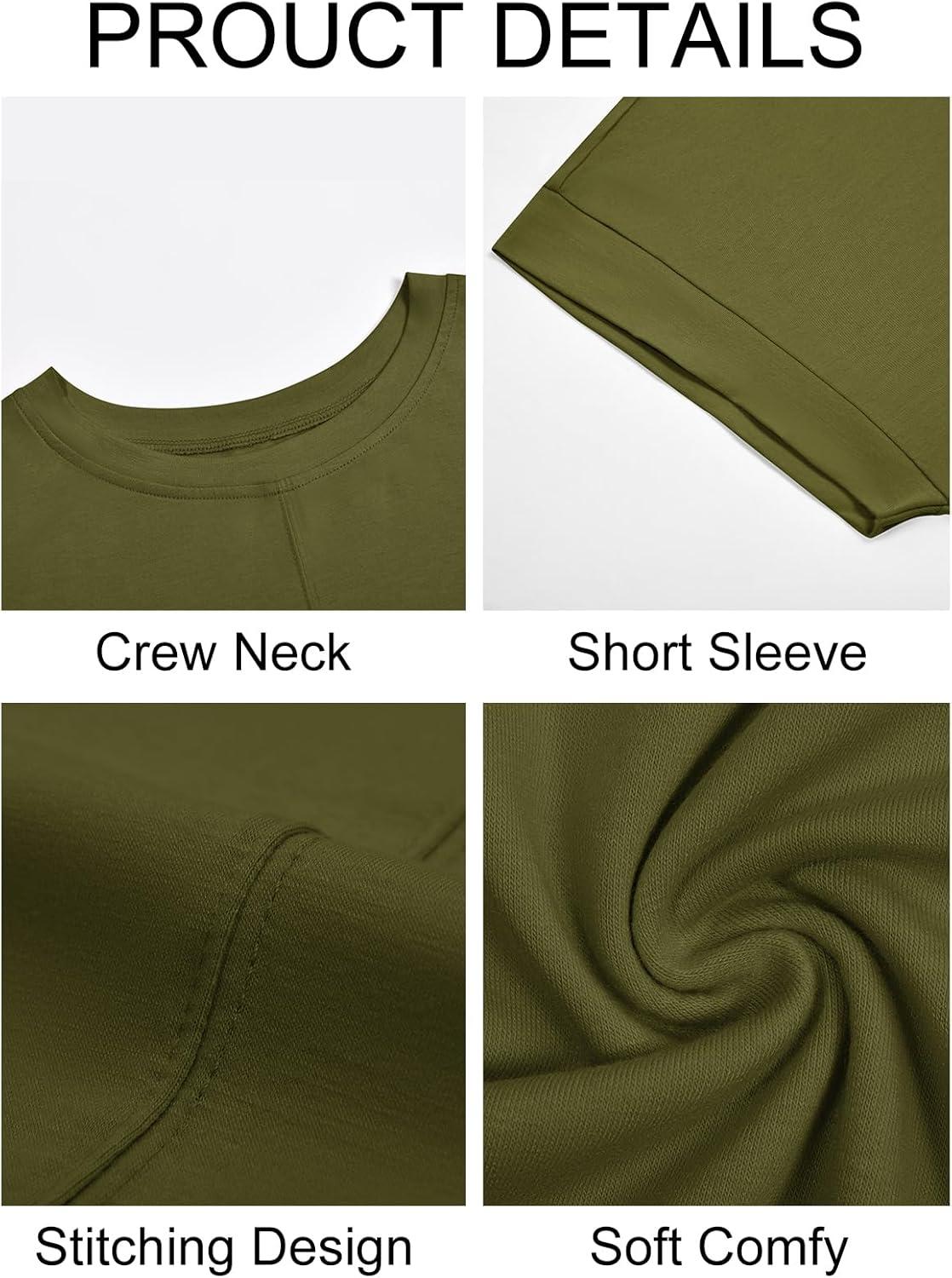 imageImily Bela Womens Short Sleeve T Shirts Summer Crew Neck Dressy Casual Tops Basic Trendy TeesArmy Green