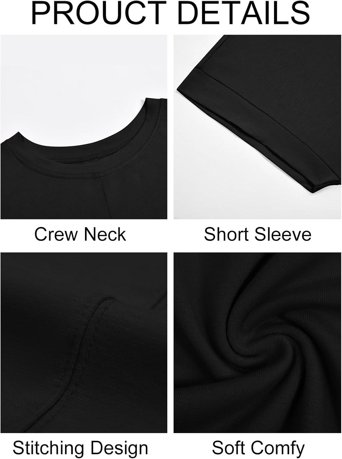imageImily Bela Womens Short Sleeve T Shirts Summer Crew Neck Dressy Casual Tops Basic Trendy TeesBlack