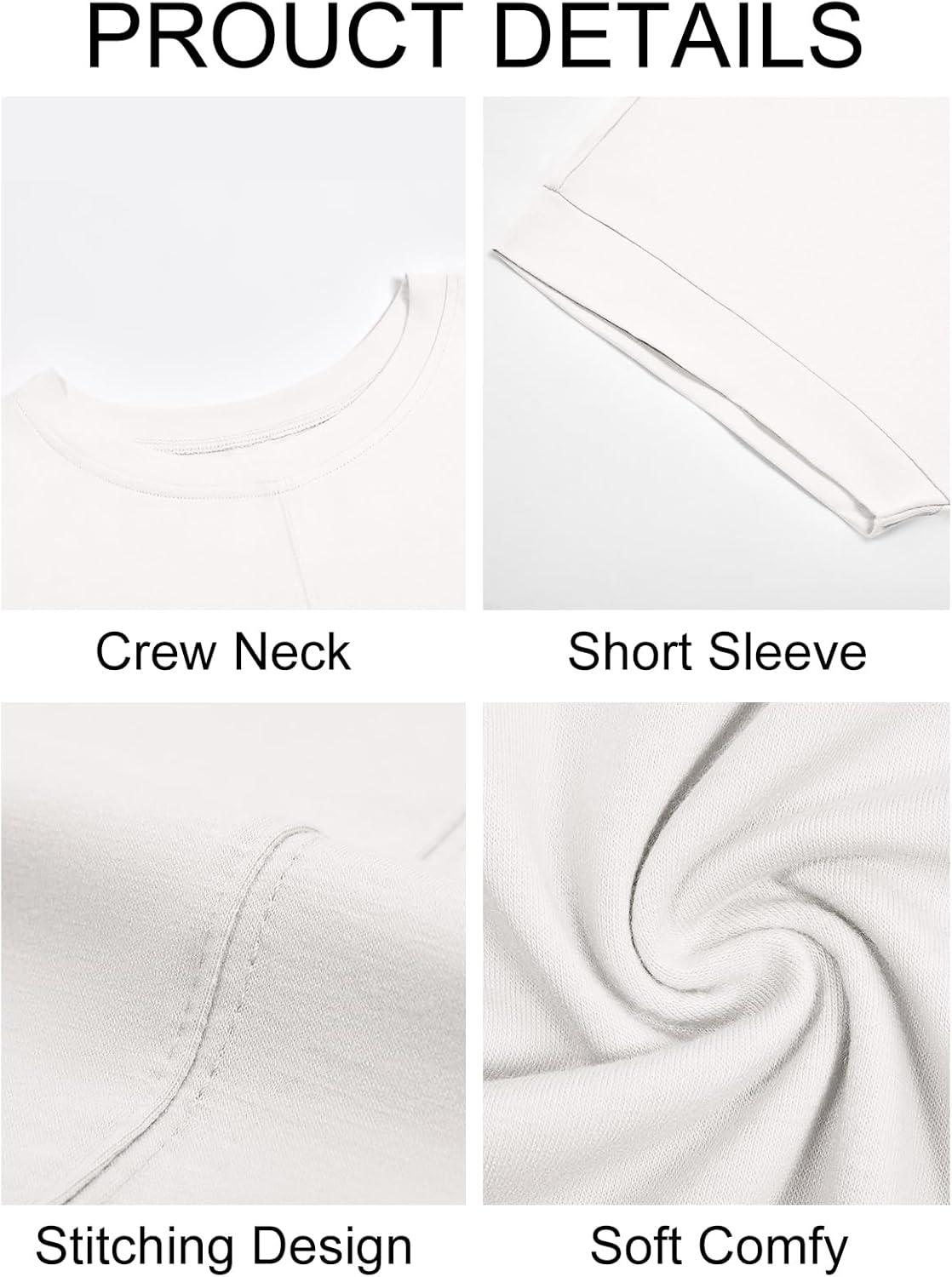 imageImily Bela Womens Short Sleeve T Shirts Summer Crew Neck Dressy Casual Tops Basic Trendy TeesWhite