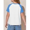 imageImily Bela Kids Girls T Shirts Casual Raglan Short Sleeve Crewneck Color Block Summer Tees 514 YearsBaby Blue