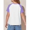 imageImily Bela Kids Girls T Shirts Casual Raglan Short Sleeve Crewneck Color Block Summer Tees 514 YearsLight Purple