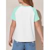 imageImily Bela Kids Girls T Shirts Casual Raglan Short Sleeve Crewneck Color Block Summer Tees 514 YearsMint Color