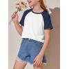 imageImily Bela Kids Girls T Shirts Casual Raglan Short Sleeve Crewneck Color Block Summer Tees 514 YearsNavy