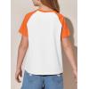 imageImily Bela Kids Girls T Shirts Casual Raglan Short Sleeve Crewneck Color Block Summer Tees 514 YearsOrange
