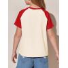 imageImily Bela Kids Girls T Shirts Casual Raglan Short Sleeve Crewneck Color Block Summer Tees 514 YearsRed