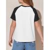 imageImily Bela Kids Girls T Shirts Casual Raglan Short Sleeve Crewneck Color Block Summer Tees 514 YearsWhite