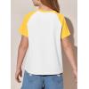 imageImily Bela Kids Girls T Shirts Casual Raglan Short Sleeve Crewneck Color Block Summer Tees 514 YearsYellow