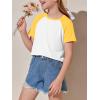 imageImily Bela Kids Girls T Shirts Casual Raglan Short Sleeve Crewneck Color Block Summer Tees 514 YearsYellow