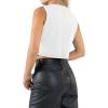 imageImily Bela Womens Denim Vest Sleeveless V Neck Button Down Jean Waistcoat Jacket Y2K Summer Crop TopsWhite