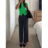 imageImily Bela Womens Short Sleeve Sweater Tops Summer Button Down Casual Ribbed Knit Slim Fit Cropped Cardigan ShirtsGreen