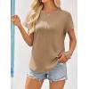 imageImily Bela Womens Short Sleeve T Shirts Summer Crew Neck Dressy Casual Tops Basic Trendy TeesKhaki