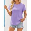 imageImily Bela Womens Short Sleeve T Shirts Summer Crew Neck Dressy Casual Tops Basic Trendy TeesLight Purple