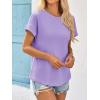 imageImily Bela Womens Short Sleeve T Shirts Summer Crew Neck Dressy Casual Tops Basic Trendy TeesLight Purple