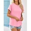 imageImily Bela Womens Short Sleeve T Shirts Summer Crew Neck Dressy Casual Tops Basic Trendy TeesPink