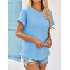 imageImily Bela Womens Short Sleeve T Shirts Summer Crew Neck Dressy Casual Tops Basic Trendy TeesSky Blue