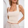 imageImily Bela Womens Square Neck Tank Tops Casual Sleeveless Slim Fit Going Out Y2K Summer Cropped ShirtsBeige