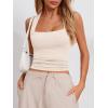 imageImily Bela Womens Square Neck Tank Tops Casual Sleeveless Slim Fit Going Out Y2K Summer Cropped ShirtsBeige