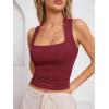 imageImily Bela Womens Square Neck Tank Tops Casual Sleeveless Slim Fit Going Out Y2K Summer Cropped ShirtsBurgundy