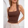 imageImily Bela Womens Square Neck Tank Tops Casual Sleeveless Slim Fit Going Out Y2K Summer Cropped ShirtsCoffee