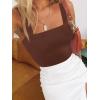 imageImily Bela Womens Square Neck Tank Tops Casual Sleeveless Slim Fit Going Out Y2K Summer Cropped ShirtsCoffee