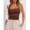 imageImily Bela Womens Square Neck Tank Tops Casual Sleeveless Slim Fit Going Out Y2K Summer Cropped ShirtsCoffee