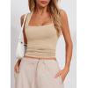 imageImily Bela Womens Square Neck Tank Tops Casual Sleeveless Slim Fit Going Out Y2K Summer Cropped ShirtsKhaki