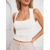 imageImily Bela Womens Square Neck Tank Tops Casual Sleeveless Slim Fit Going Out Y2K Summer Cropped ShirtsWhite