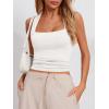imageImily Bela Womens Square Neck Tank Tops Casual Sleeveless Slim Fit Going Out Y2K Summer Cropped ShirtsWhite