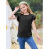 imageImily Bela Girls Ruffle Sleeve Shirts Summer Crewneck Eyelet Tee Tops Casual Cute Blouse 415 YearsBlack