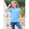 imageImily Bela Girls Ruffle Sleeve Shirts Summer Crewneck Eyelet Tee Tops Casual Cute Blouse 415 YearsLight Blue