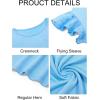 imageImily Bela Girls Ruffle Sleeve Shirts Summer Crewneck Eyelet Tee Tops Casual Cute Blouse 415 YearsLight Blue