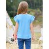 imageImily Bela Girls Ruffle Sleeve Shirts Summer Crewneck Eyelet Tee Tops Casual Cute Blouse 415 YearsLight Blue