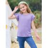imageImily Bela Girls Ruffle Sleeve Shirts Summer Crewneck Eyelet Tee Tops Casual Cute Blouse 415 YearsLight Purple