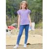 imageImily Bela Girls Ruffle Sleeve Shirts Summer Crewneck Eyelet Tee Tops Casual Cute Blouse 415 YearsLight Purple