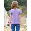 imageImily Bela Girls Ruffle Sleeve Shirts Summer Crewneck Eyelet Tee Tops Casual Cute Blouse 415 YearsLight Purple