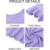 imageImily Bela Girls Ruffle Sleeve Shirts Summer Crewneck Eyelet Tee Tops Casual Cute Blouse 415 YearsLight Purple