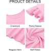 imageImily Bela Girls Ruffle Sleeve Shirts Summer Crewneck Eyelet Tee Tops Casual Cute Blouse 415 YearsPink