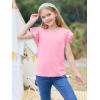 imageImily Bela Girls Ruffle Sleeve Shirts Summer Crewneck Eyelet Tee Tops Casual Cute Blouse 415 YearsPink