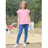 imageImily Bela Girls Ruffle Sleeve Shirts Summer Crewneck Eyelet Tee Tops Casual Cute Blouse 415 YearsPink