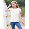 imageImily Bela Girls Ruffle Sleeve Shirts Summer Crewneck Eyelet Tee Tops Casual Cute Blouse 415 YearsWhite