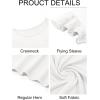 imageImily Bela Girls Ruffle Sleeve Shirts Summer Crewneck Eyelet Tee Tops Casual Cute Blouse 415 YearsWhite
