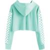 imageImily Bela Kids Crop Tops Girls Hoodies Cute Plaid Long Sleeve Fashion SweatshirtsGreen