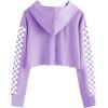 imageImily Bela Kids Crop Tops Girls Hoodies Cute Plaid Long Sleeve Fashion SweatshirtsPurple