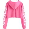 imageImily Bela Kids Crop Tops Girls Hoodies Cute Plaid Long Sleeve Fashion SweatshirtsSolid Color2