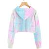imageImily Bela Kids Crop Tops Girls Hoodies Cute Plaid Long Sleeve Fashion SweatshirtsTie Dye6