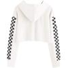 imageImily Bela Kids Crop Tops Girls Hoodies Cute Plaid Long Sleeve Fashion SweatshirtsWhite