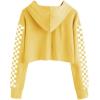 imageImily Bela Kids Crop Tops Girls Hoodies Cute Plaid Long Sleeve Fashion SweatshirtsYellow