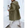 imageImily Bela Womens Long Quilted Jackets Zip Up Hooded Drawstring Waist Coats with PocketsArmy Green