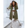 imageImily Bela Womens Long Quilted Jackets Zip Up Hooded Drawstring Waist Coats with PocketsArmy Green