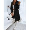 imageImily Bela Womens Long Quilted Jackets Zip Up Hooded Drawstring Waist Coats with PocketsBlack